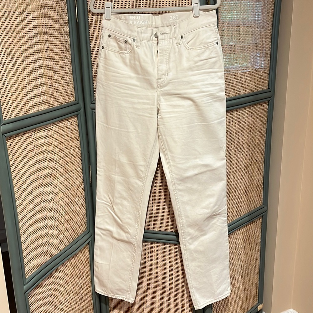 JCrew Full Length Classic Stretch 100% Cotton Ecru Color Jeans Women’s